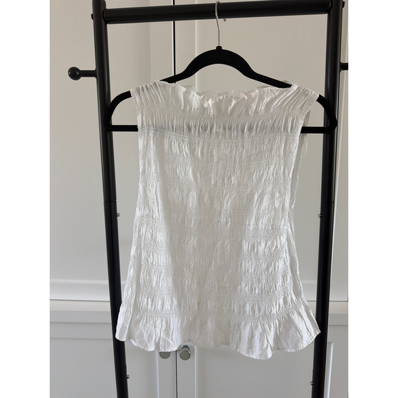 H&M Tops - H&M White Smocked Tank Top